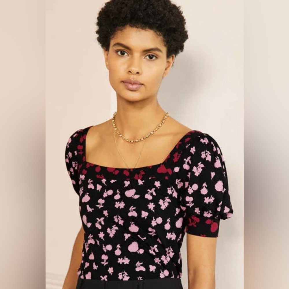 Boden Eva Square Neck Jersey Top
